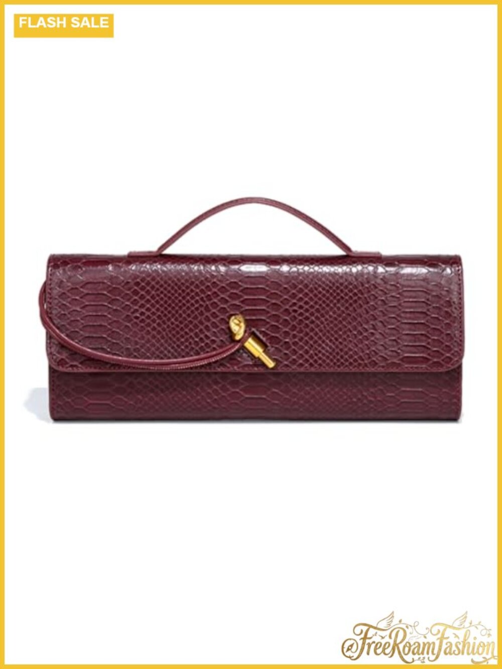 Womens Leather Clutch Crocodile Print Evening Handbag Crossbody Tote Bag